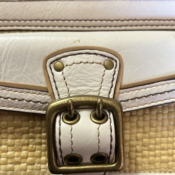 Coach Legacy Straw Leather Wristlet, White - Picture 4 of 4